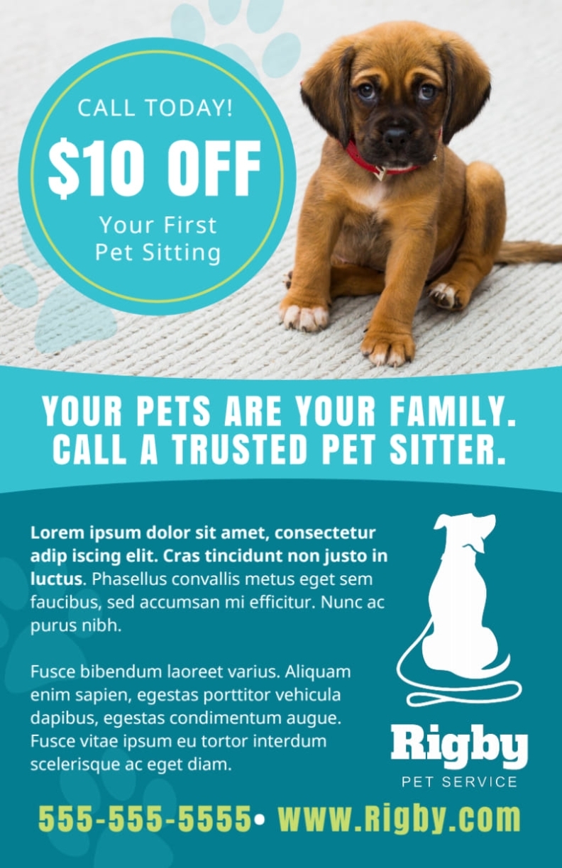 Simple Pet Sitting Flyer Template | Mycreativeshop In Pet Flyer Templates Free
