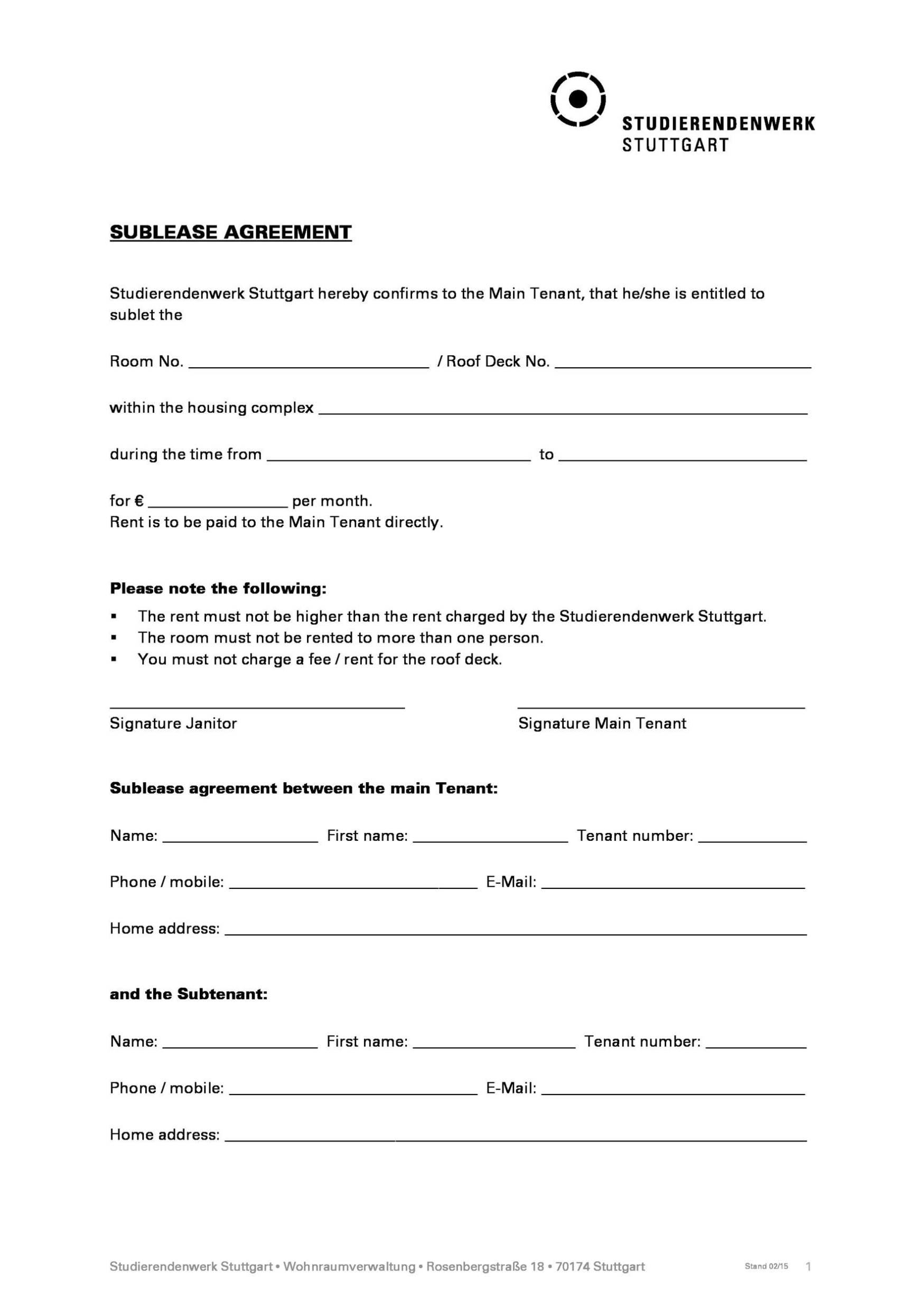 Simple Sublease Agreement Template / Sublease Agreement Template With Regard To Free Commercial Sublease Agreement Template