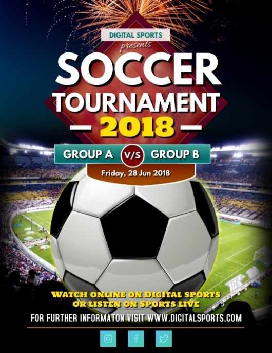Soccer Tournament Poster Template | Postermywall regarding Football Tournament Flyer Template