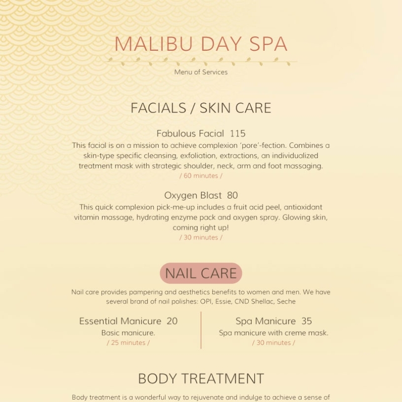 Spa Menu Templates And Designs From Imenupro Throughout Spa Menu Template