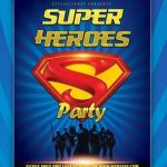 Superheroes Party Flyer Psd Template + Facebook Cover » Free Download inside Superhero Flyer Template
