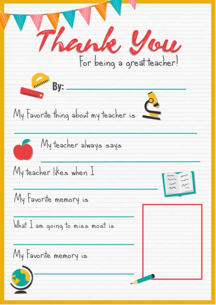 Thank You Teacher - A Free Printable | Stay At Home Mum Within Printable Thank You Note Template