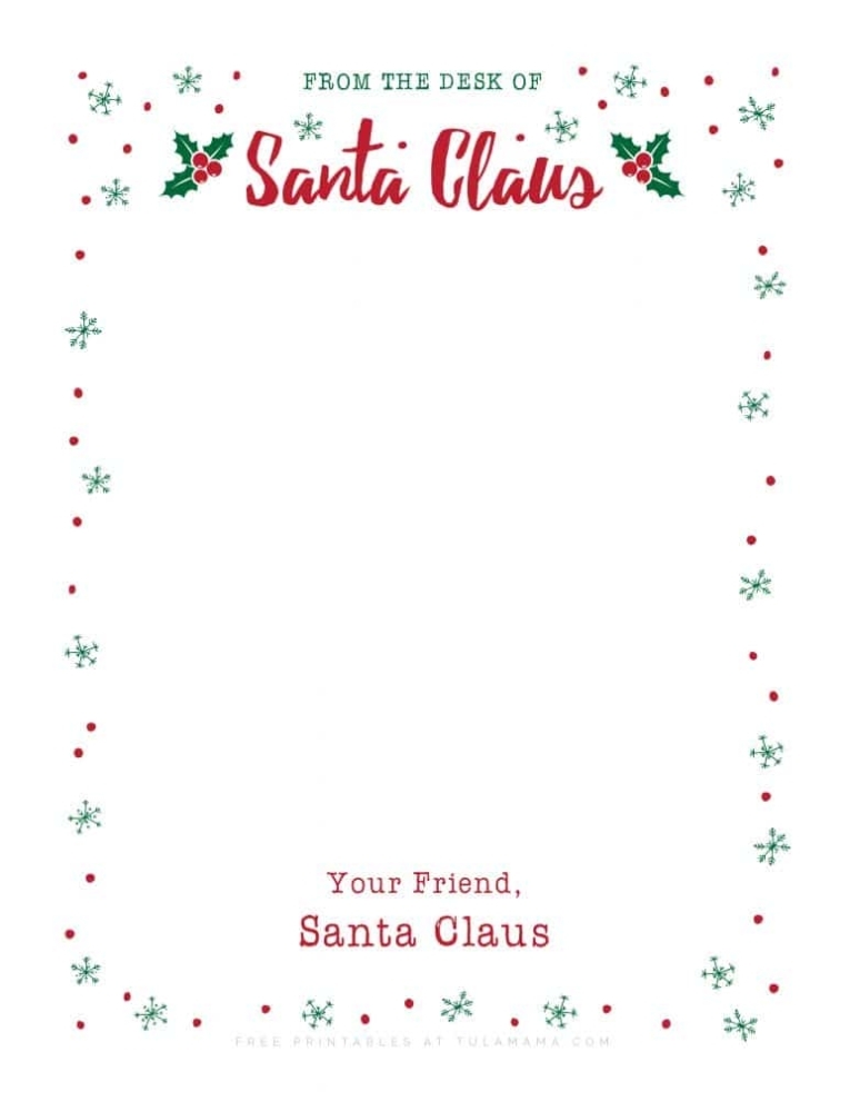 The Cutest Free Printable Santa Letterhead &amp; Christmas Stationery regarding Christmas Letter Templates Free Printable