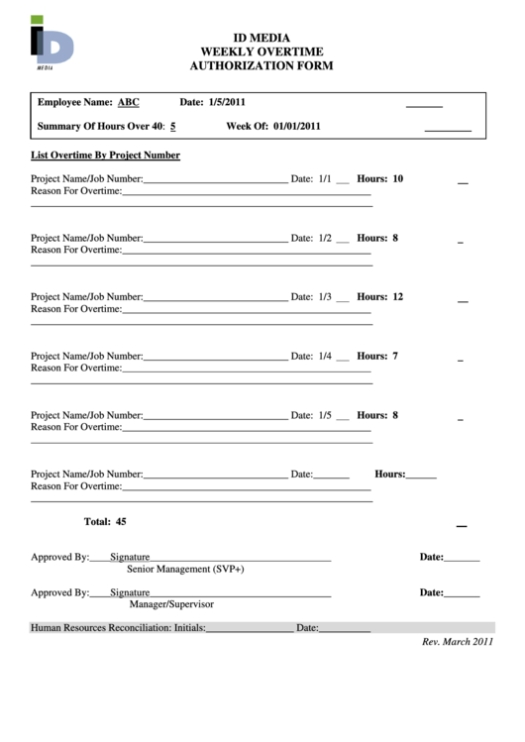 Top 10 Overtime Approval Form Templates Free To Download In Pdf Format Intended For Overtime Agreement Template