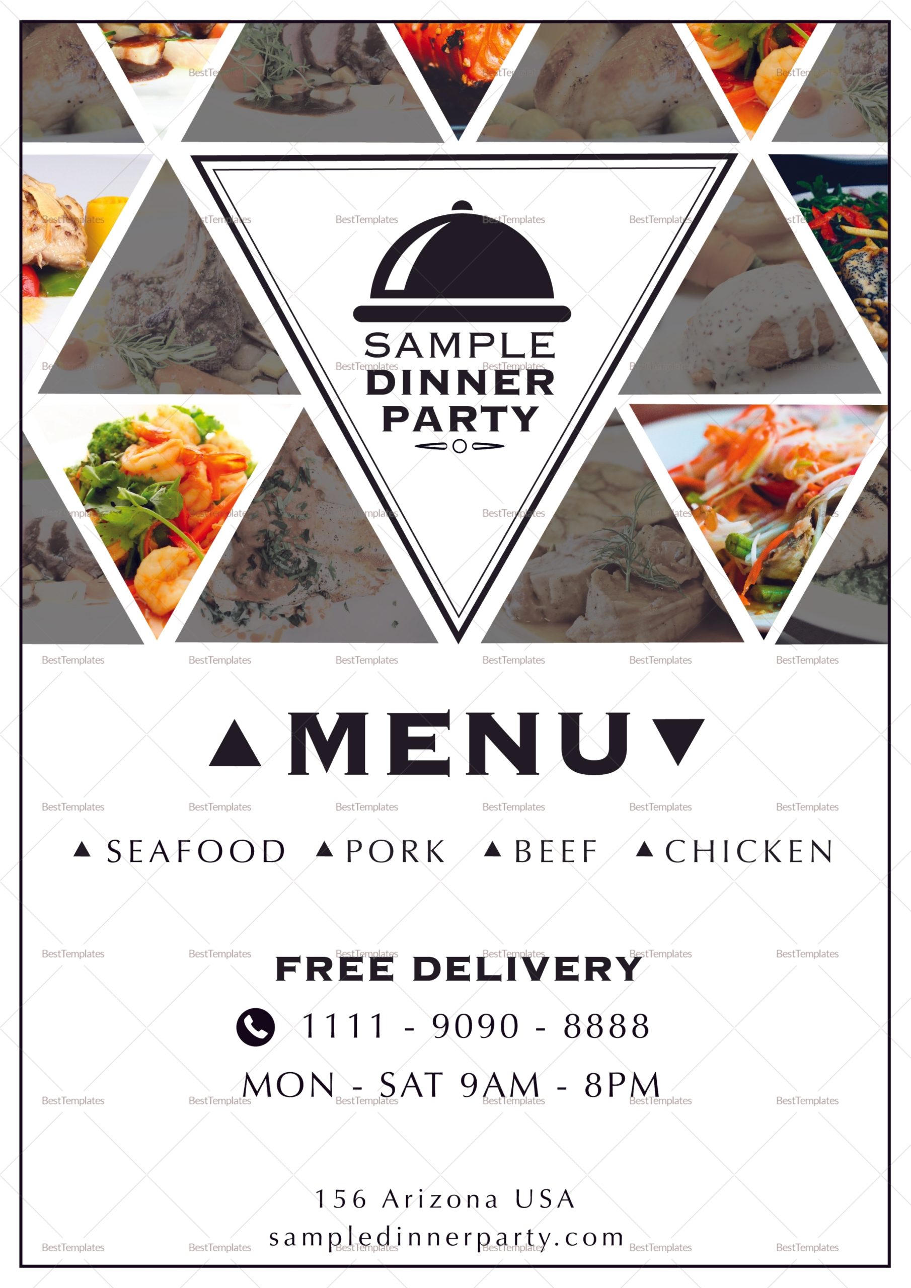 Triangle Dinner Menu Design Template In Psd, Word, Publisher With Regard To Diner Menu Template