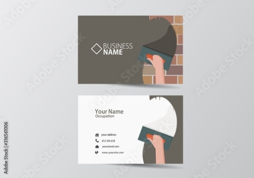 Trowel Plastering Modern Business Card. Facade Work Visiting Card Intended For Plastering Business Cards Templates