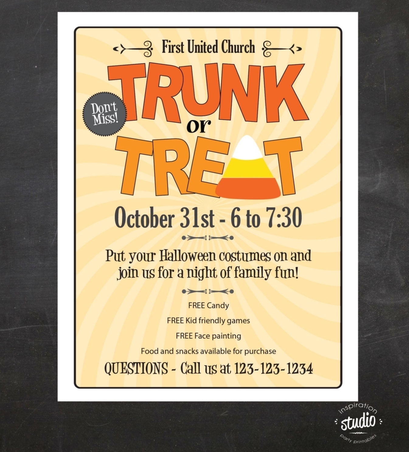 Trunk Or Treat Halloween Event Flyer Custom Printable For Trunk Or Treat Flyer Template
