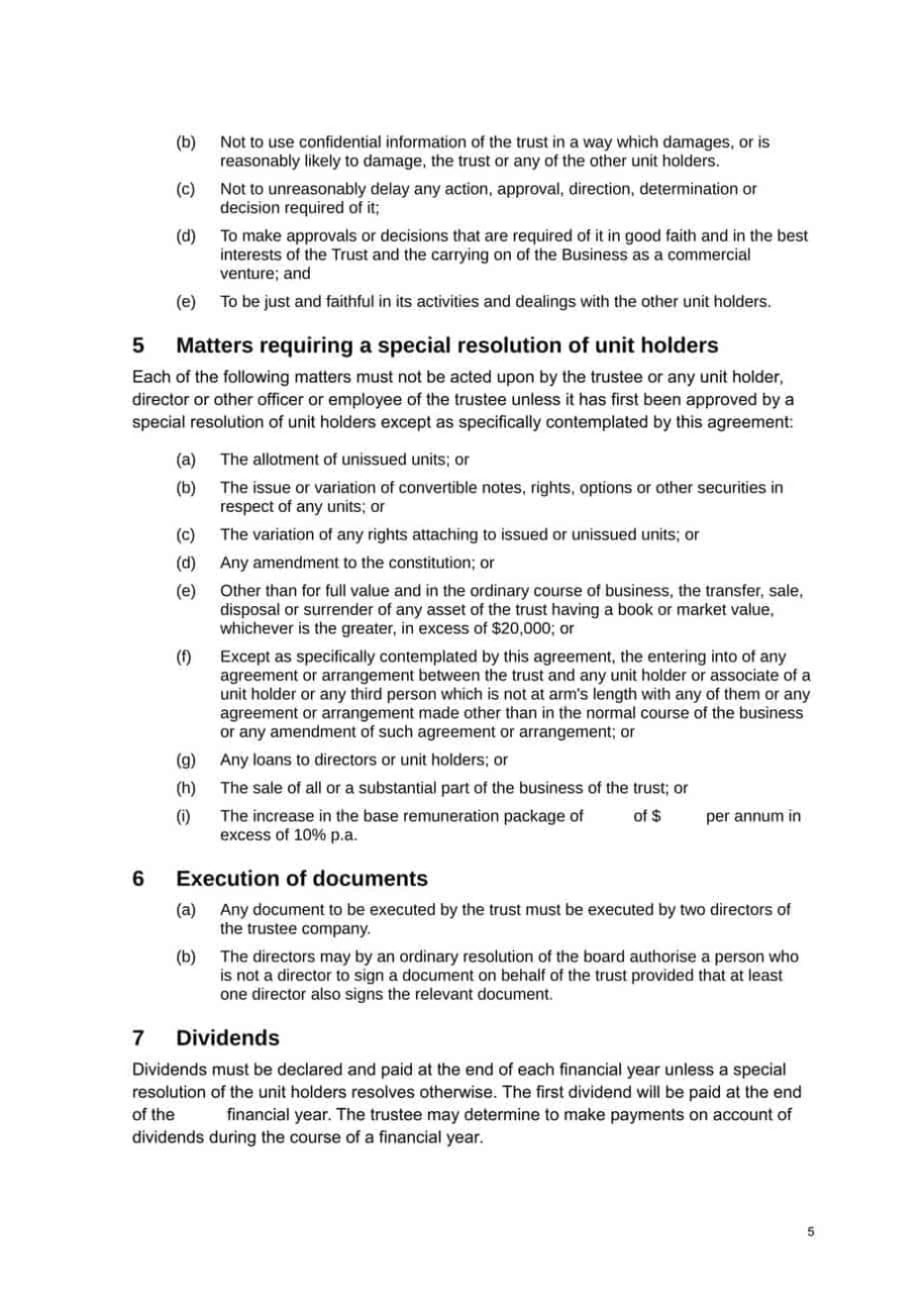 Unitholders Agreement Template | Hq Printable Documents Within Unitholders Agreement Template