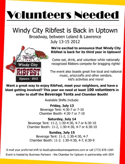Uptown Update: Volunteers Needed For Ribfest For Volunteers Needed Flyer Template