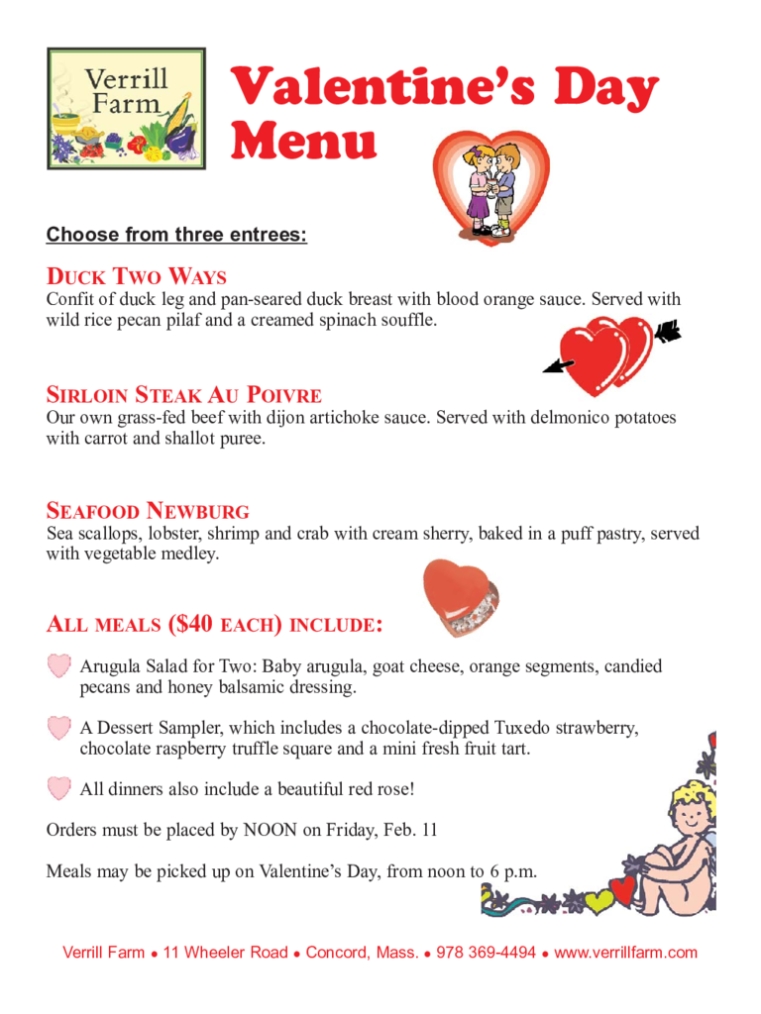 Valentine'S Day Menu Template - 5 Free Templates In Pdf, Word, Excel Pertaining To Valentine Menu Templates Free