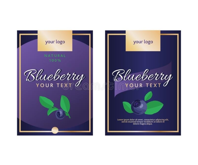 Vector Set Of Product Labels. Blueberry Template For Food Packaging Intended For Food Product Labels Template