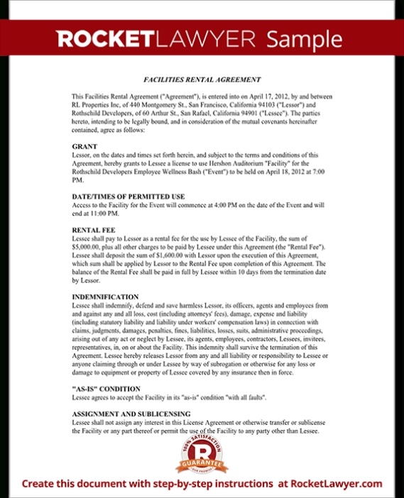 Venue Contract Template - Venue Rental Contract Agreement (With Sample) For Venue Hire Agreement Template