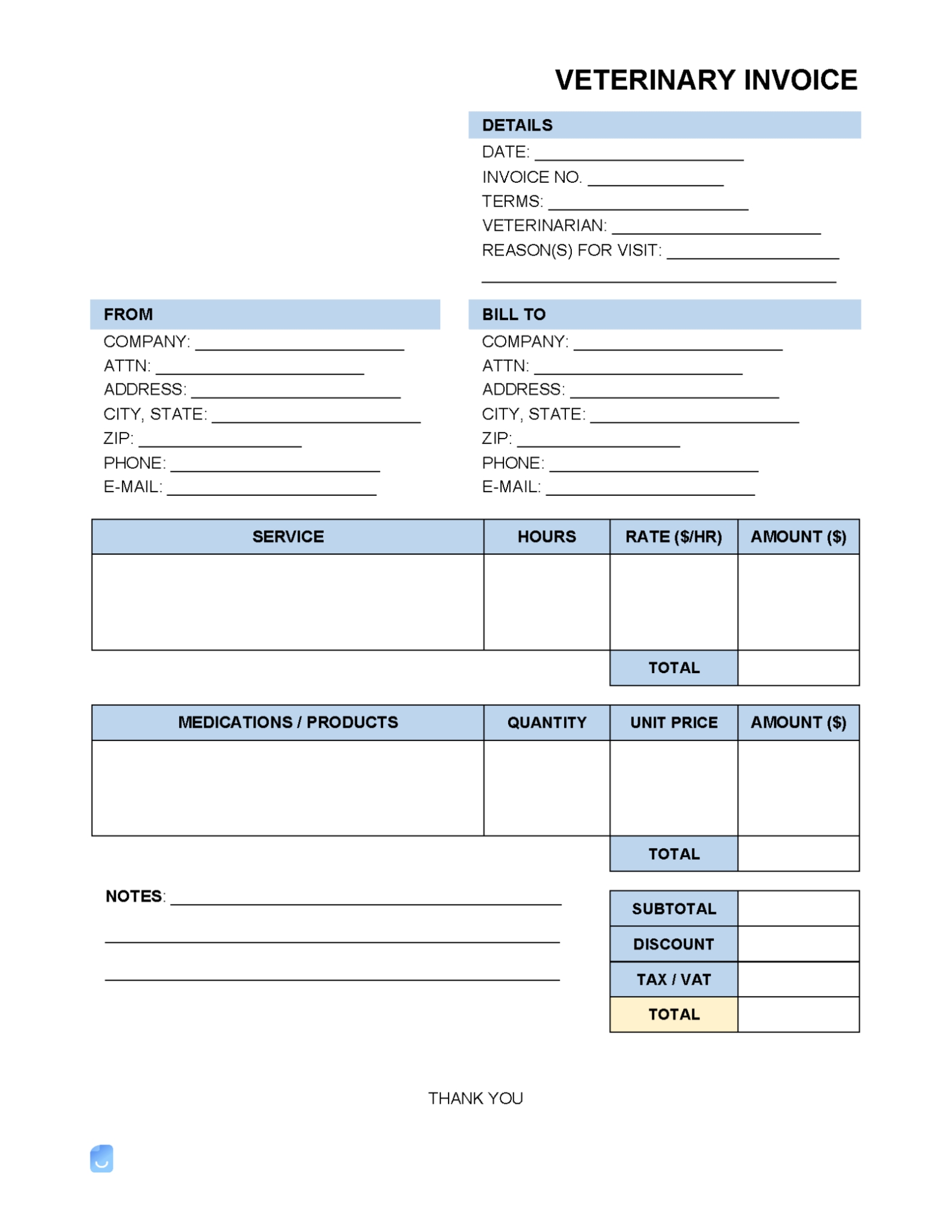 Veterinary Invoice Template With Regard To Veterinary Invoice Template