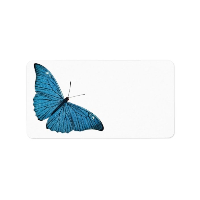 Vintage Blue Morpho Butterfly Customized Template Label | Zazzle For Butterfly Labels Templates