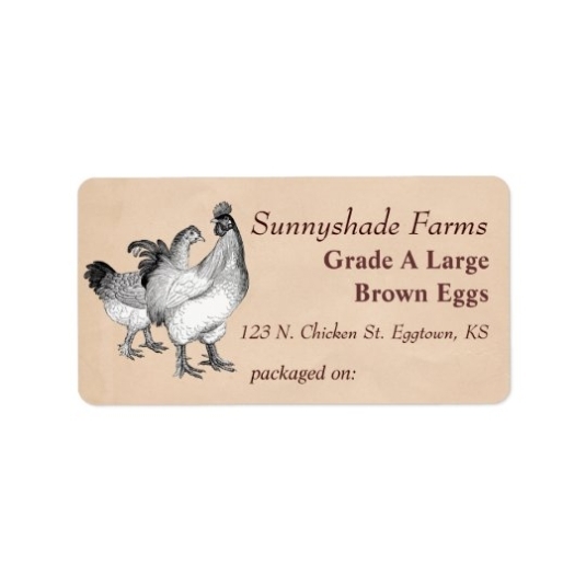 Vintage Cochin Chickens Egg Carton Label | Zazzle for Egg Carton Labels Template