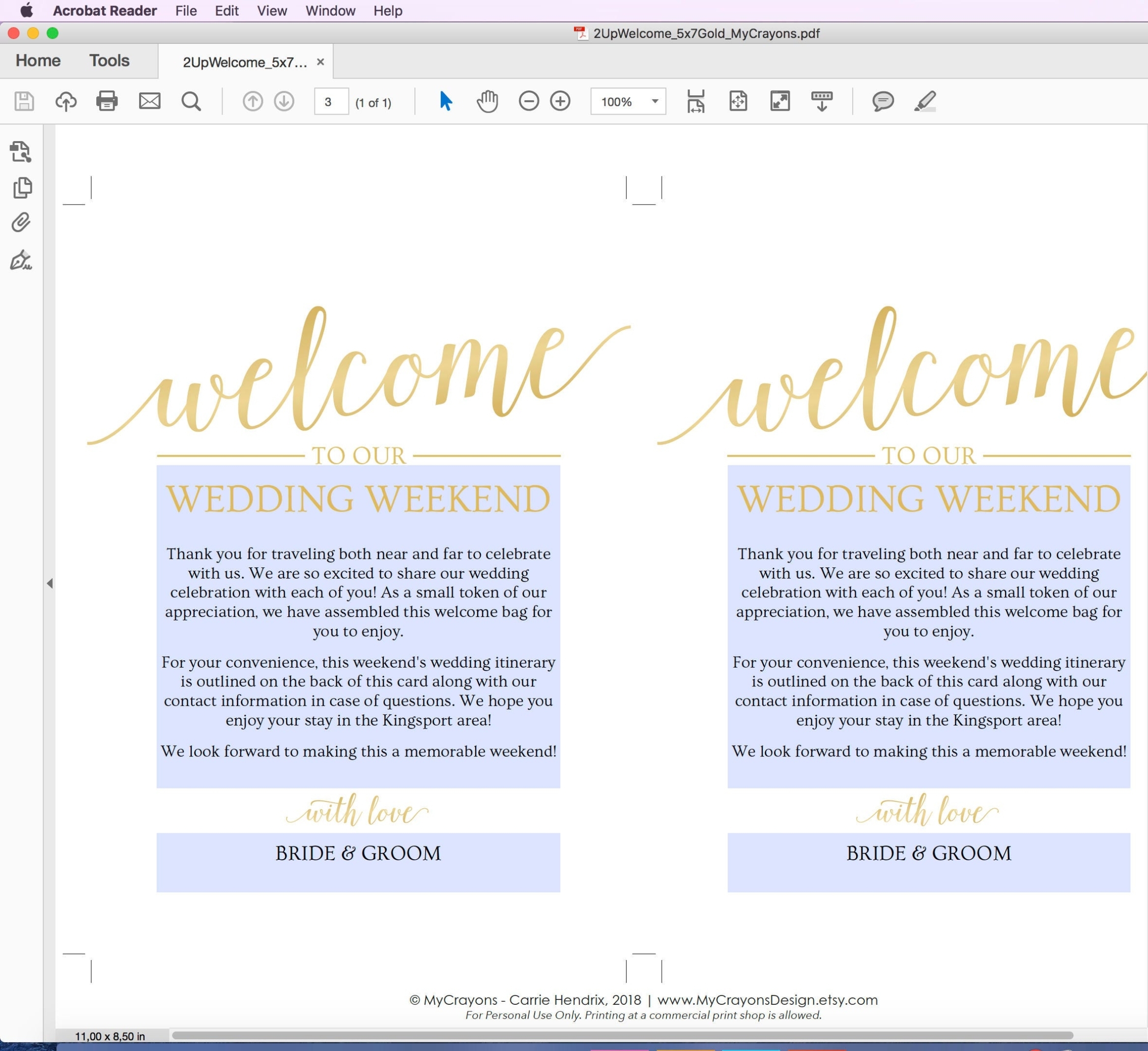 Welcome Letter Wedding Template Welcome Bag Note Printable | Etsy pertaining to Wedding Welcome Letter Template
