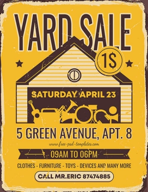Yard Sale Free Flyer Template | Psd For Photoshop | Freepsdflyer With Regard To Free Yard Sale Flyer Template